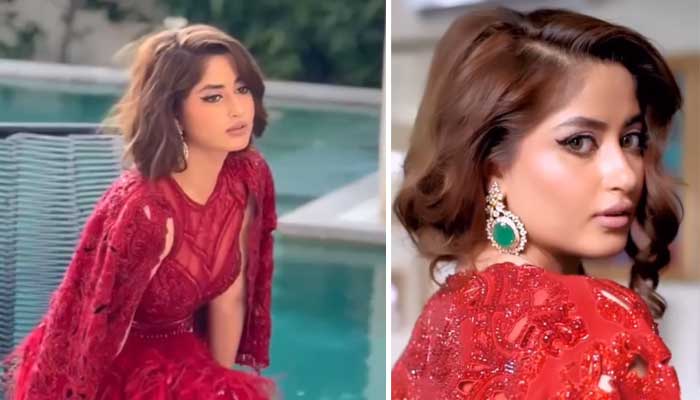 Sajal Aly looks drop dead gorgeous in all-red ensemble as she flaunts ...