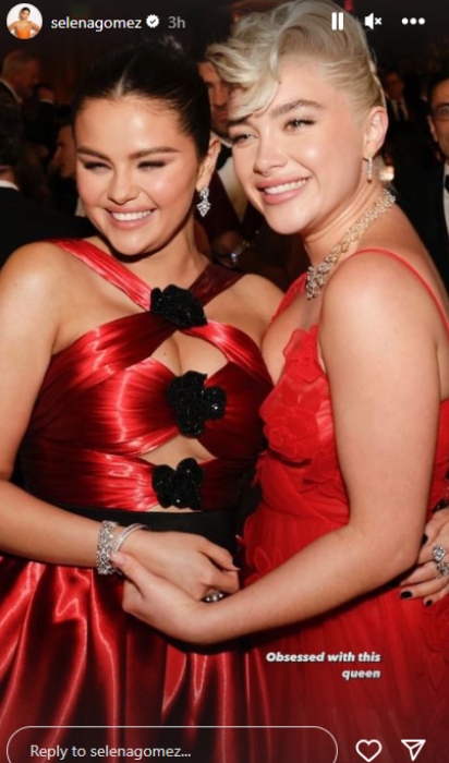 Selena Gomez rejoices her Golden Globes 2024 win with Benny Blanco kiss